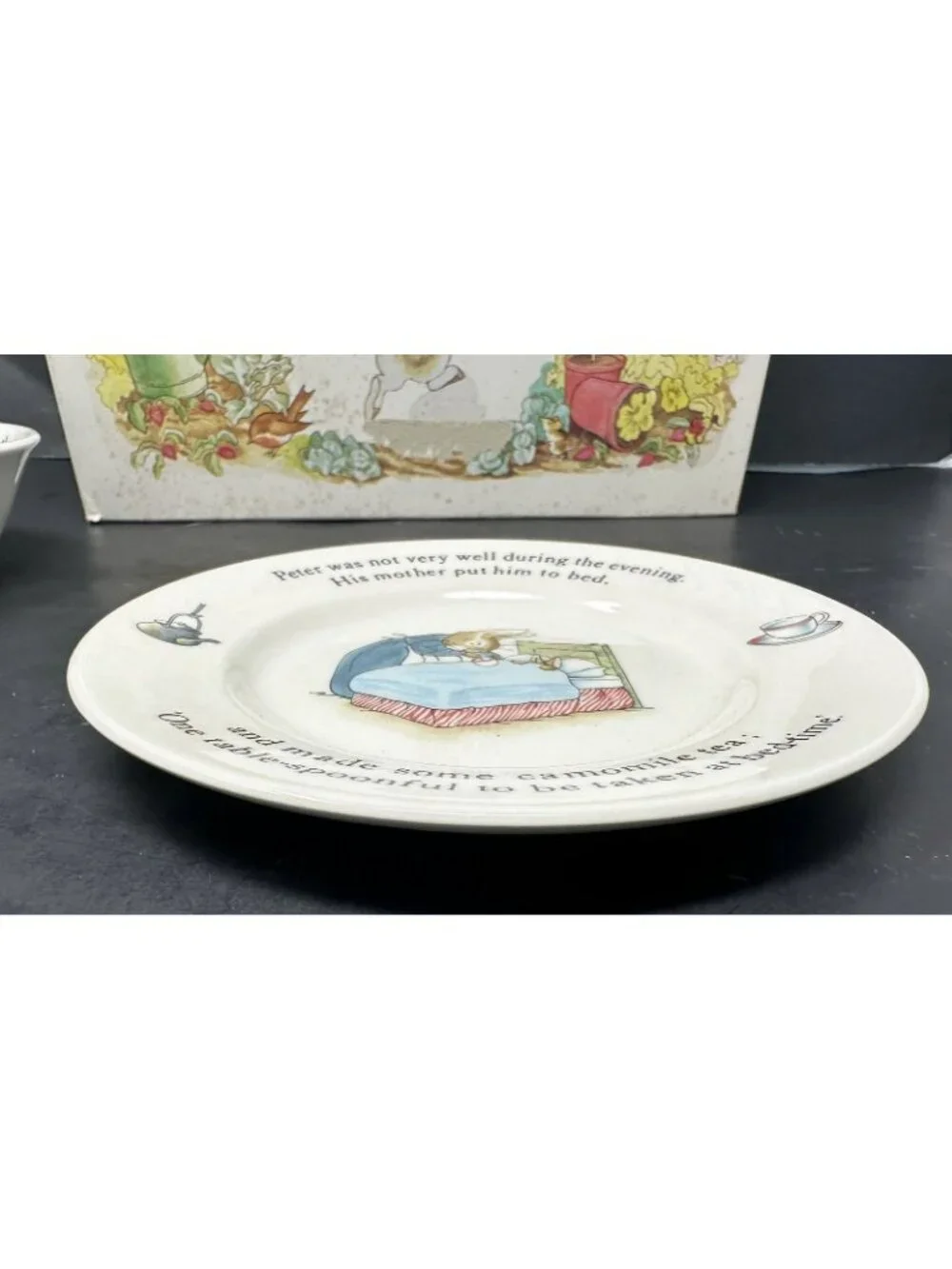 WEDGWOOD PETER RABBIT 3 PC NURSERY SET w/Box Plate Oatmeal Mug Beatrix Potter